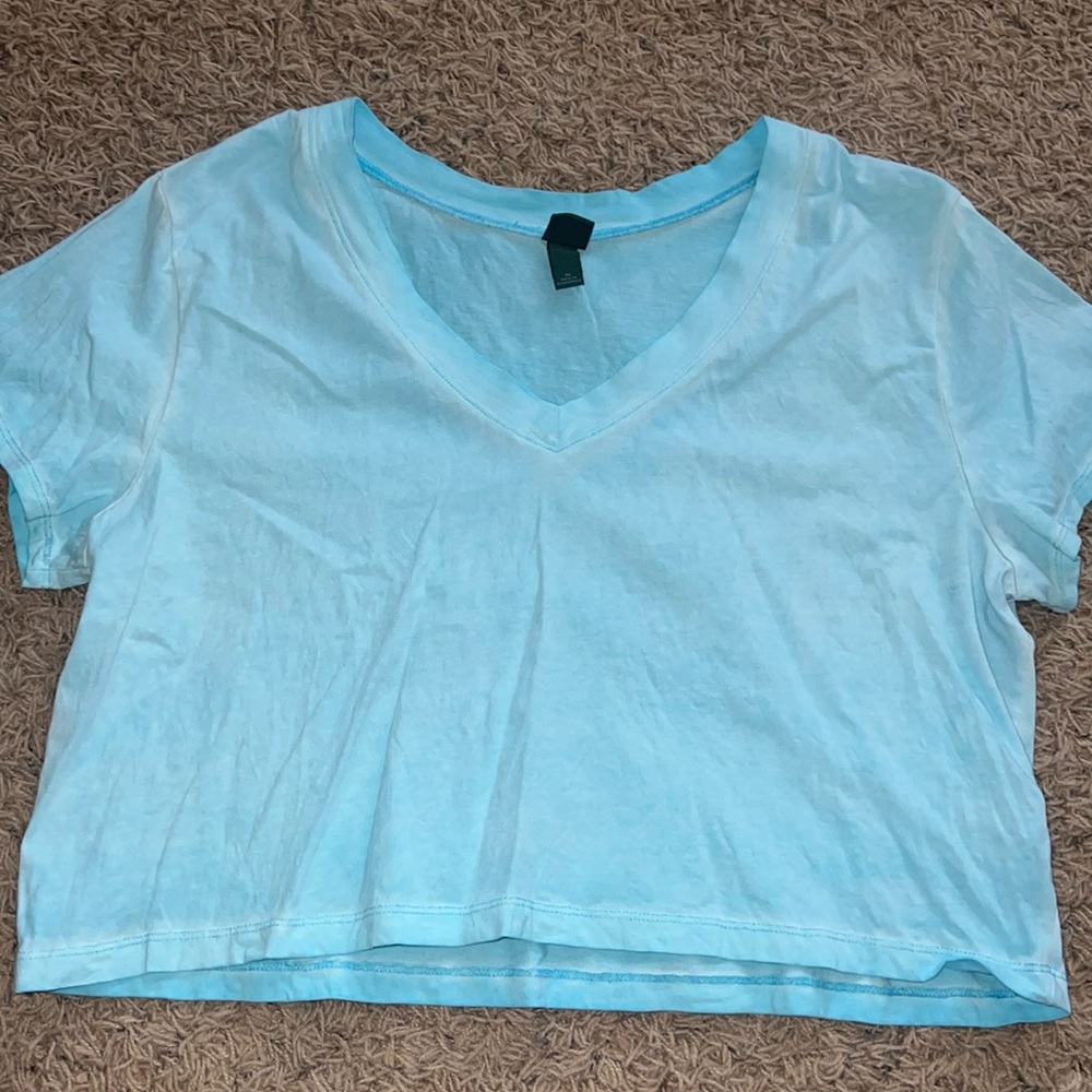 Wild Fable Blue Cropped Top